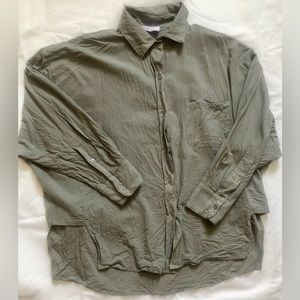 Carly Jean Harlow button down shirt, size medium large, muted green